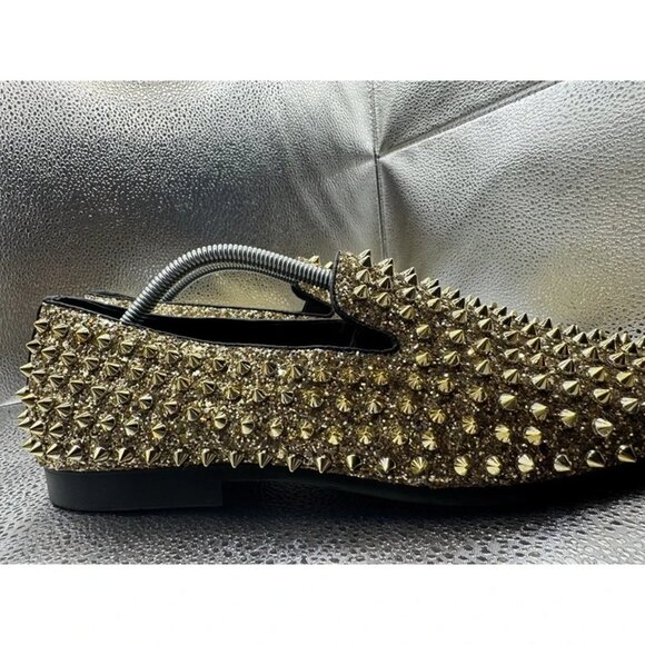 RARE 🚀‎ Size 10 - J75 By Jump Luxor Gold Spike Studded Men's Slip Ons - Picture 5 of 12